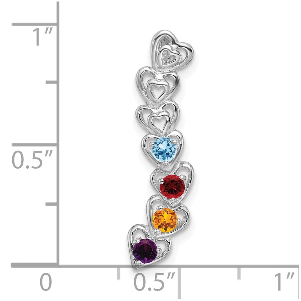 14k White Gold 4 Stone Family Pendant Mounting