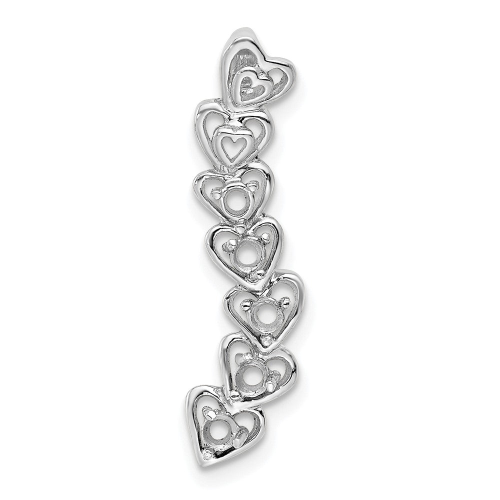 14k White Gold 5 Stone Family Pendant Mounting