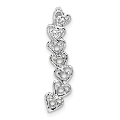 14k White Gold 5 Stone Family Pendant Mounting
