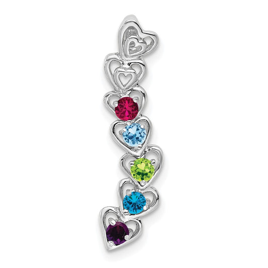 14k White Gold 5 Stone Family Pendant Mounting