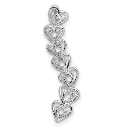 14k White Gold 6 Stone Family Pendant Mounting