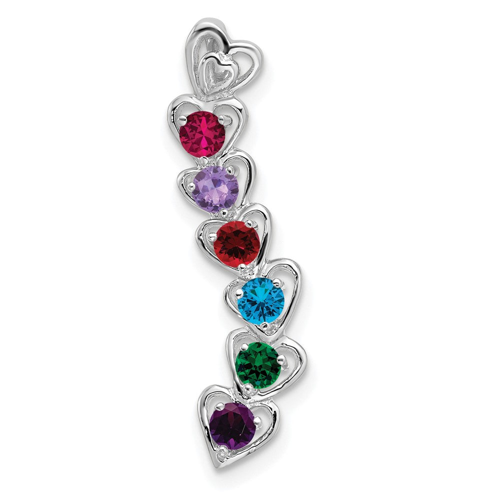 14k White Gold 6 Stone Family Pendant Mounting