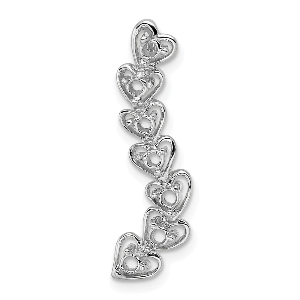 14k White Gold 7 Stone Family Pendant Mounting
