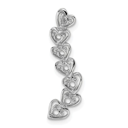 14k White Gold 7 Stone Family Pendant Mounting