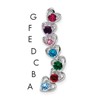 14k White Gold 7 Stone Family Pendant Mounting