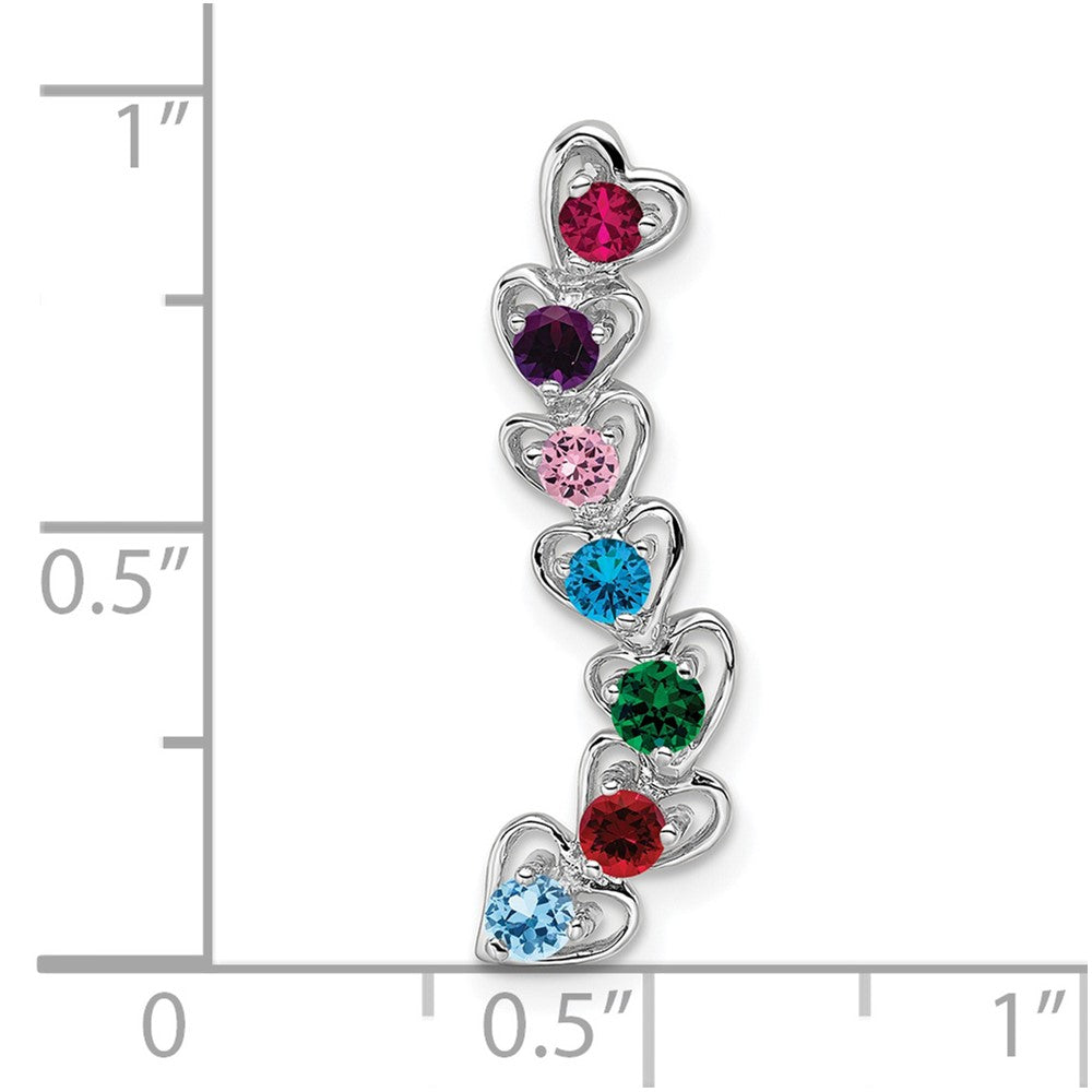 14k White Gold 7 Stone Family Pendant Mounting