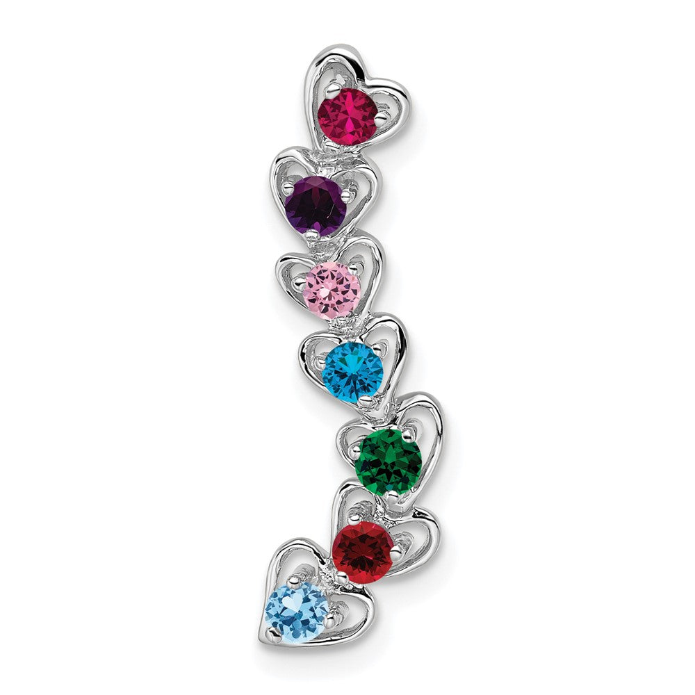 14k White Gold 7 Stone Family Pendant Mounting