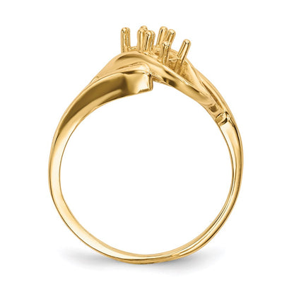 14k Polished 2-Stone Mothers Ring Mounting
