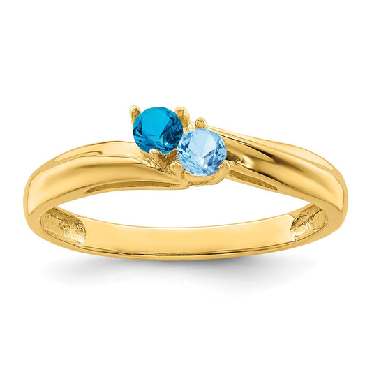 14k Polished 2-Stone Mothers Ring Mounting