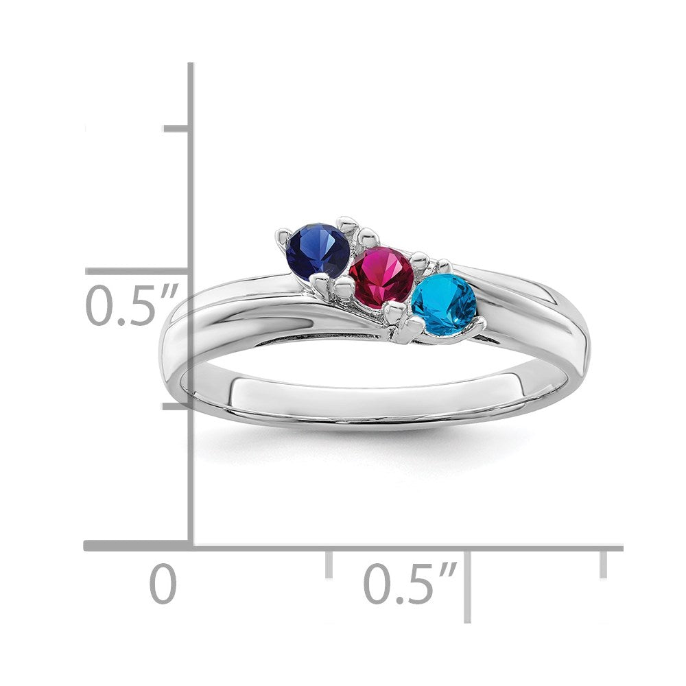 Sterling Silver Rhodium-plated Family Jewelry Mounting