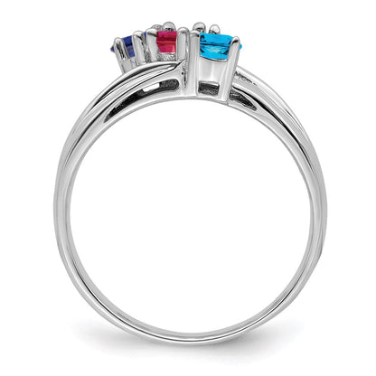 Sterling Silver Rhodium-plated Family Jewelry Mounting