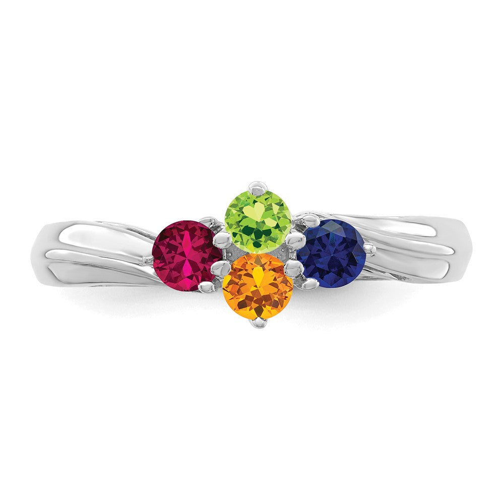 Sterling Silver Rhodium-plated Family Jewelry Mounting