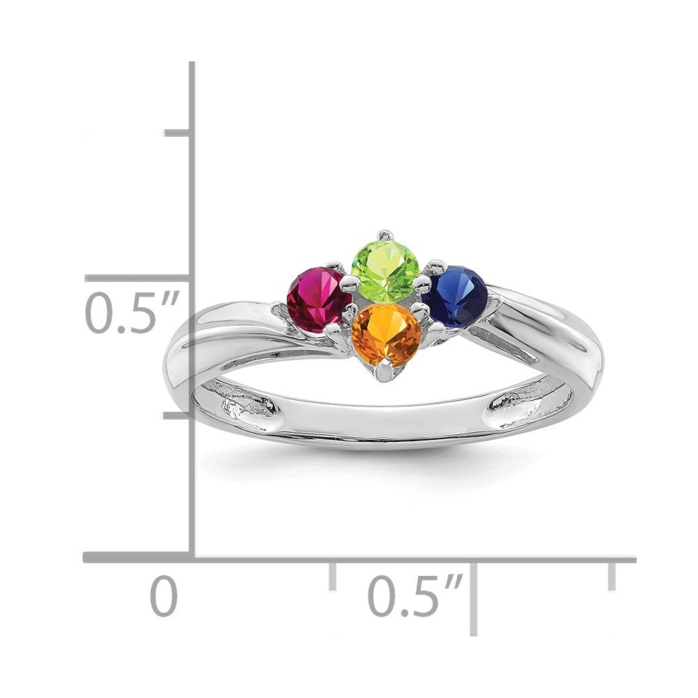 Sterling Silver Rhodium-plated Family Jewelry Mounting