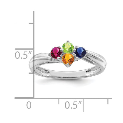 Sterling Silver Rhodium-plated Family Jewelry Mounting