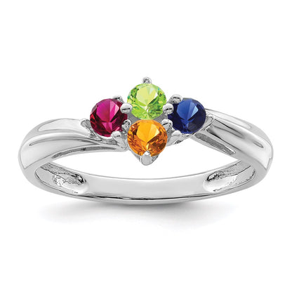 Sterling Silver Rhodium-plated Family Jewelry Mounting