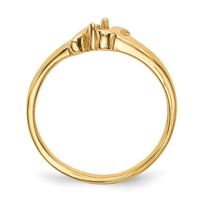 14k Polished 1-Stone Mothers Ring Mounting