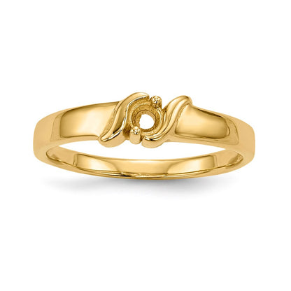 14k Polished 1-Stone Mothers Ring Mounting
