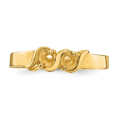 14k Polished 2-Stone Mothers Ring Mounting