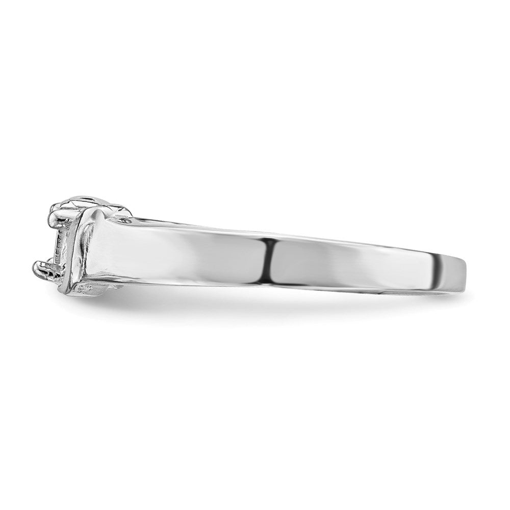 14k White Gold Polished 2-Stone Mothers Ring Mounting