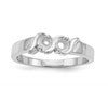 14k White Gold Polished 2-Stone Mothers Ring Mounting