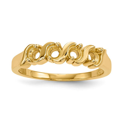 14k Polished 4-Stone Mothers Ring Mounting