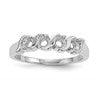 14k White Gold Polished 4-Stone Mothers Ring Mounting