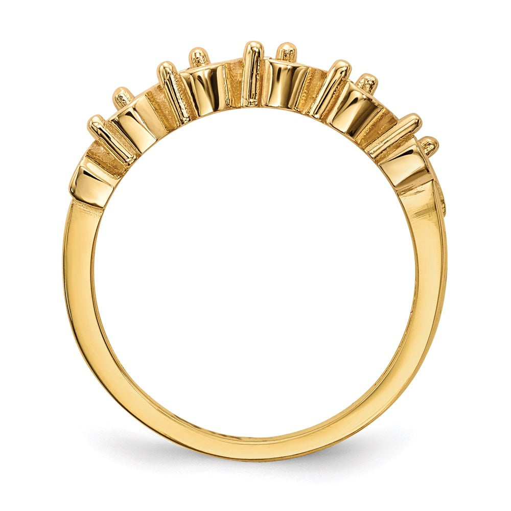 14k Polished 5-Stone Mothers Ring Mounting