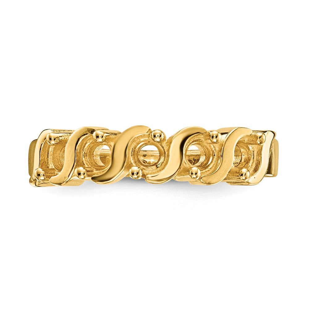 14k Polished 5-Stone Mothers Ring Mounting