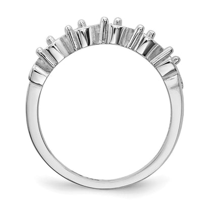 14k White Gold Polished 5-Stone Mothers Ring Mounting