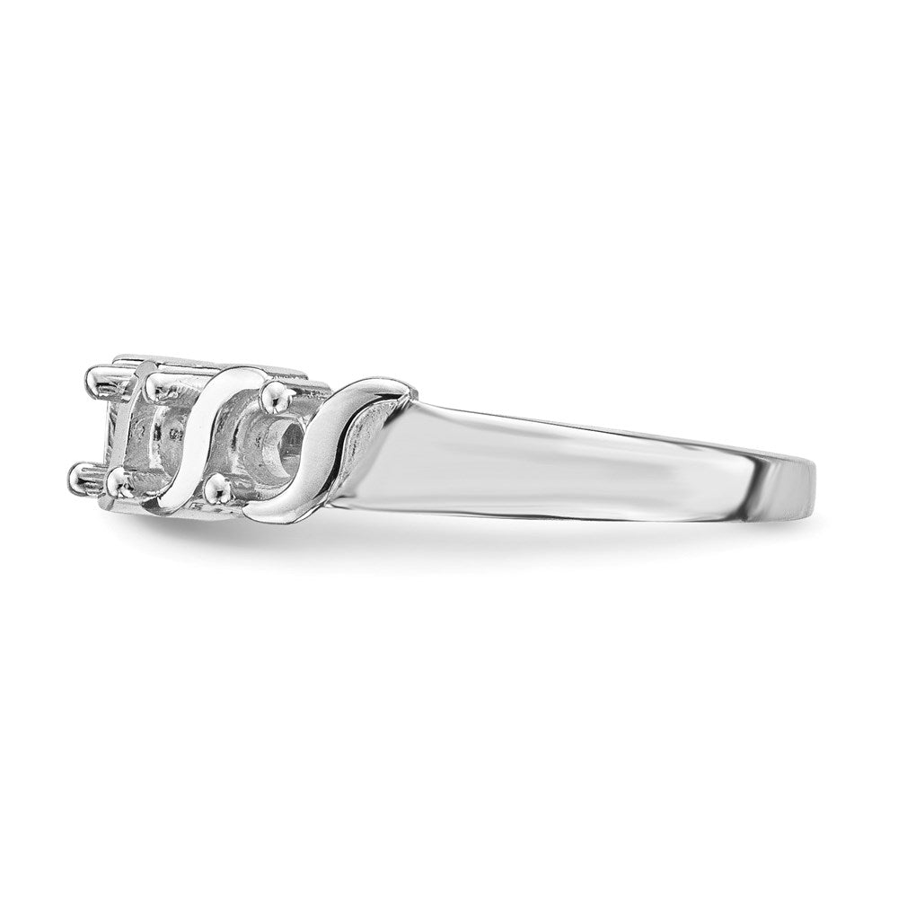 14k White Gold Polished 5-Stone Mothers Ring Mounting