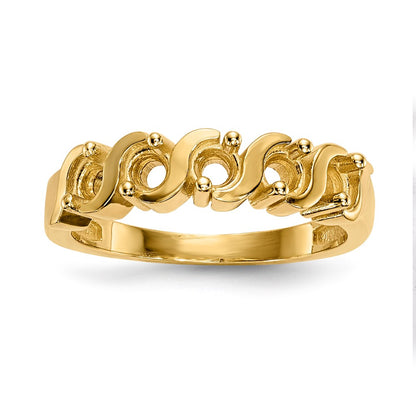 14k Polished 5-Stone Mothers Ring Mounting