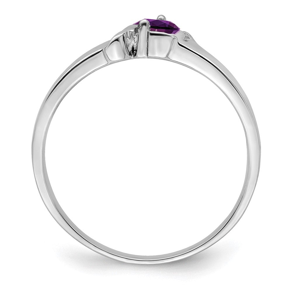 14k White Gold Polished 1-Stone Mothers Ring Mounting