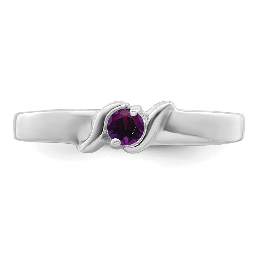 14k White Gold Polished 1-Stone Mothers Ring Mounting