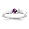 14k White Gold Polished 1-Stone Mothers Ring Mounting