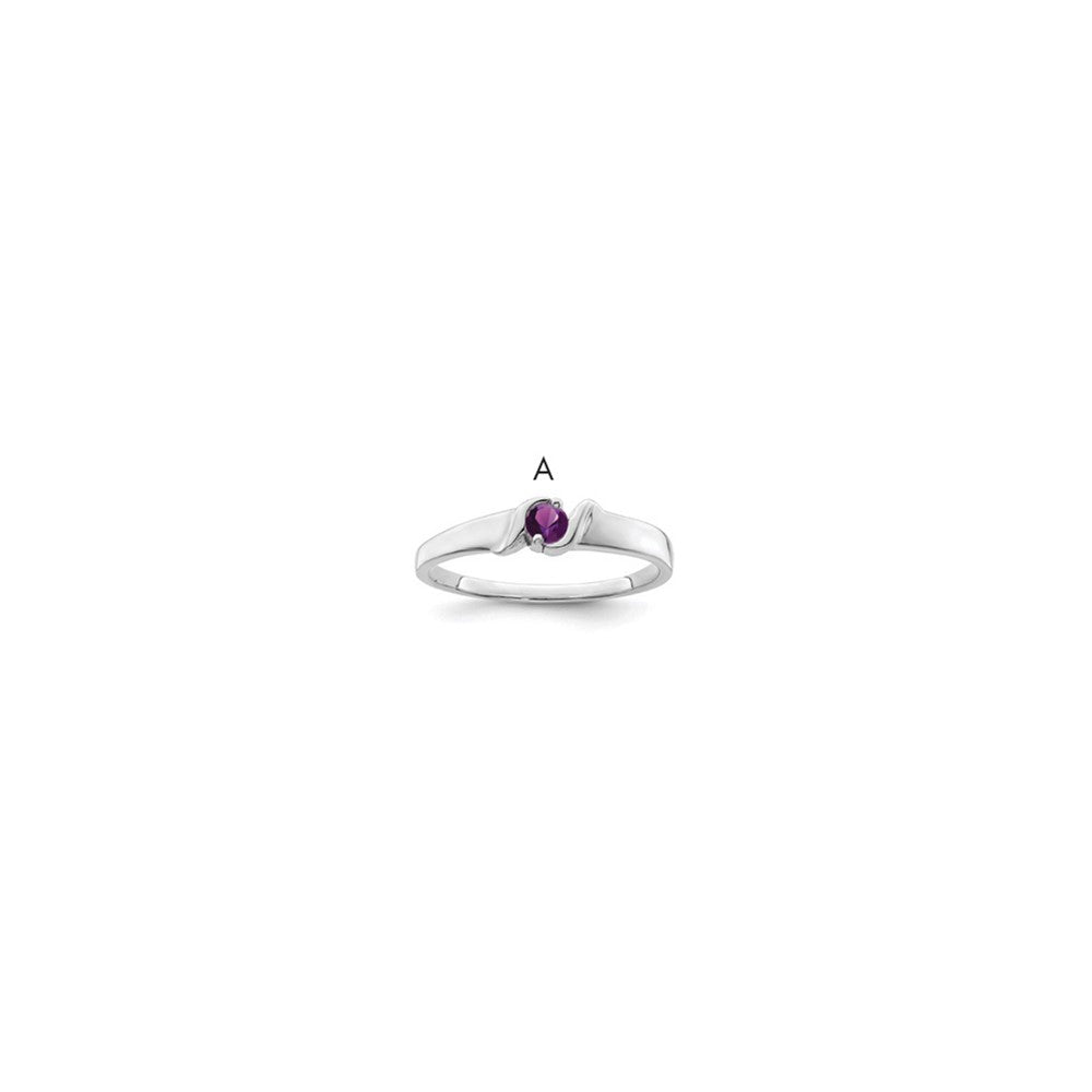 14k White Gold Polished 1-Stone Mothers Ring Mounting