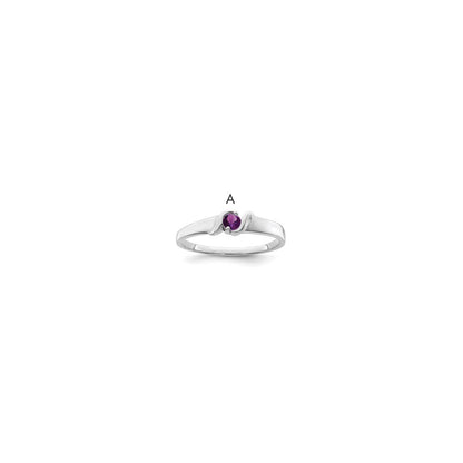 14k White Gold Polished 1-Stone Mothers Ring Mounting
