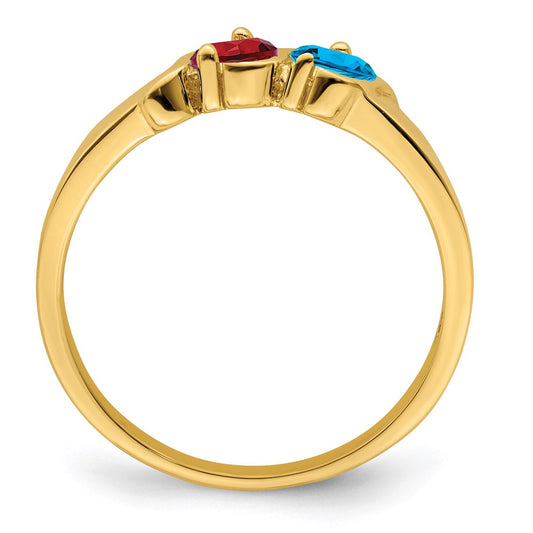 14k Polished 2-Stone Mothers Ring Mounting