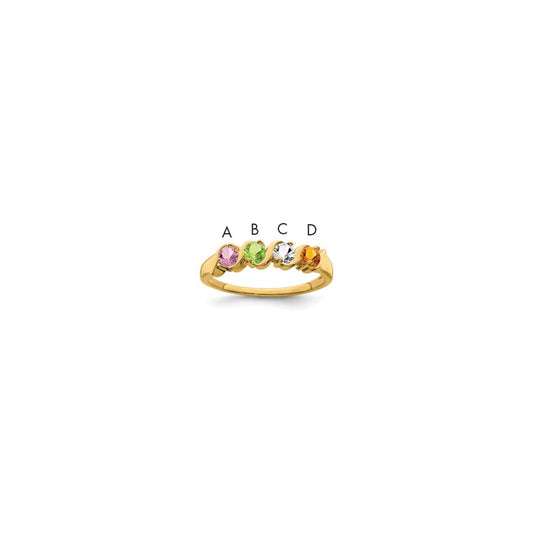 14k Polished 4-Stone Mothers Ring Mounting
