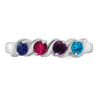 Sterling Silver Rhodium-plated Family Jewelry Mounting