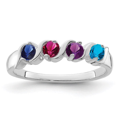 Sterling Silver Rhodium-plated Family Jewelry Mounting