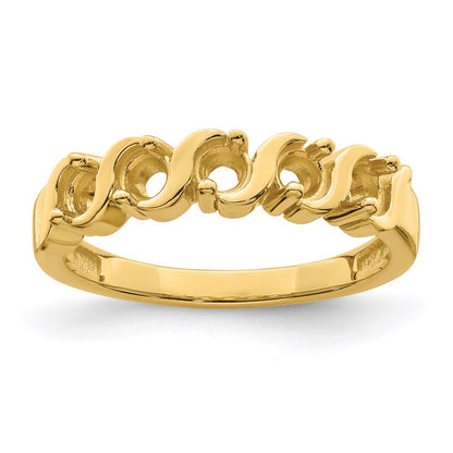 14k Polished 5-Stone Mothers Ring Mounting