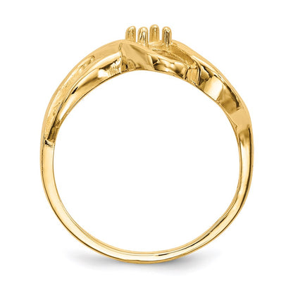 14k Polished 1-Stone Mothers Ring Mounting
