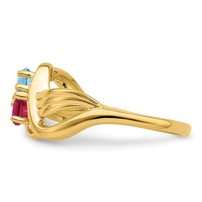 14k Polished 2-Stone Mothers Ring Mounting