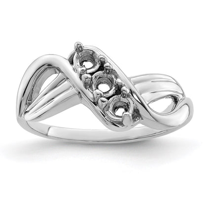 Sterling Silver Rhodium-plated Family Jewelry Mounting