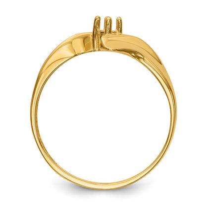 14k Polished 1-Stone Mothers Ring Mounting