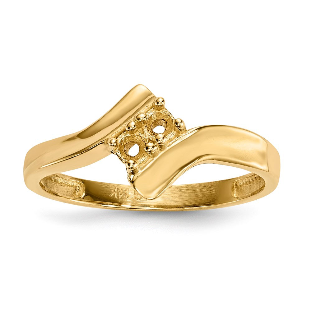 10ky Polished 2-Stone Mothers Ring Mounting