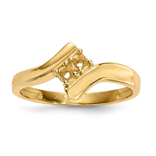 10ky Polished 2-Stone Mothers Ring Mounting