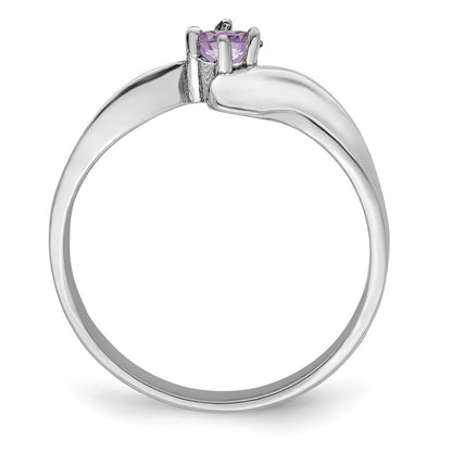 14k White Gold Polished 1-Stone Mothers Ring Mounting