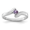 14k White Gold Polished 1-Stone Mothers Ring Mounting
