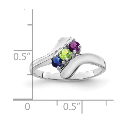 Sterling Silver Rhodium-plated Family Jewelry Mounting